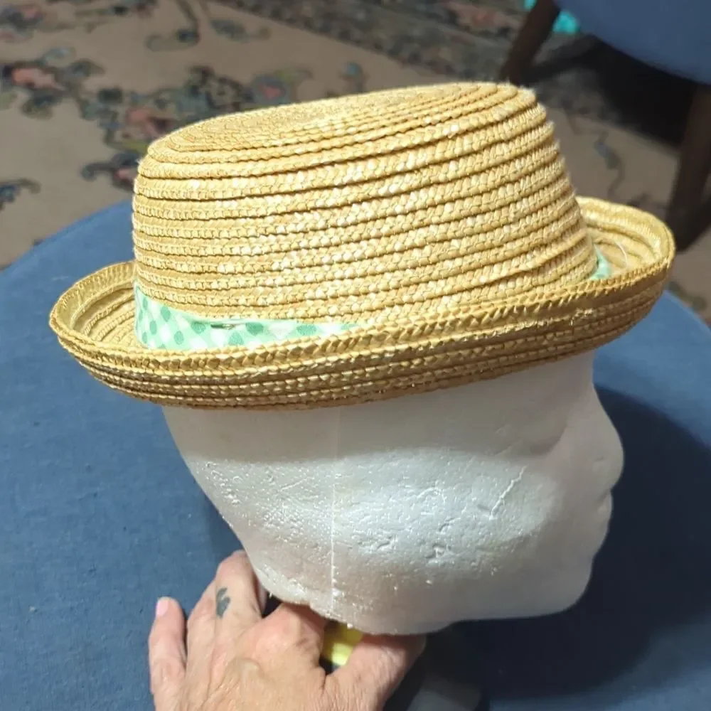 Vintage Classic Structured Straw‎ Hat, EUC, Size Medium